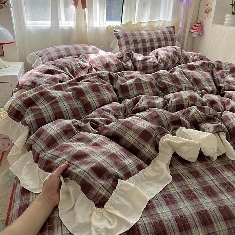 Princess Style Wrinkled Gauze 4-Piece Bedspread Set