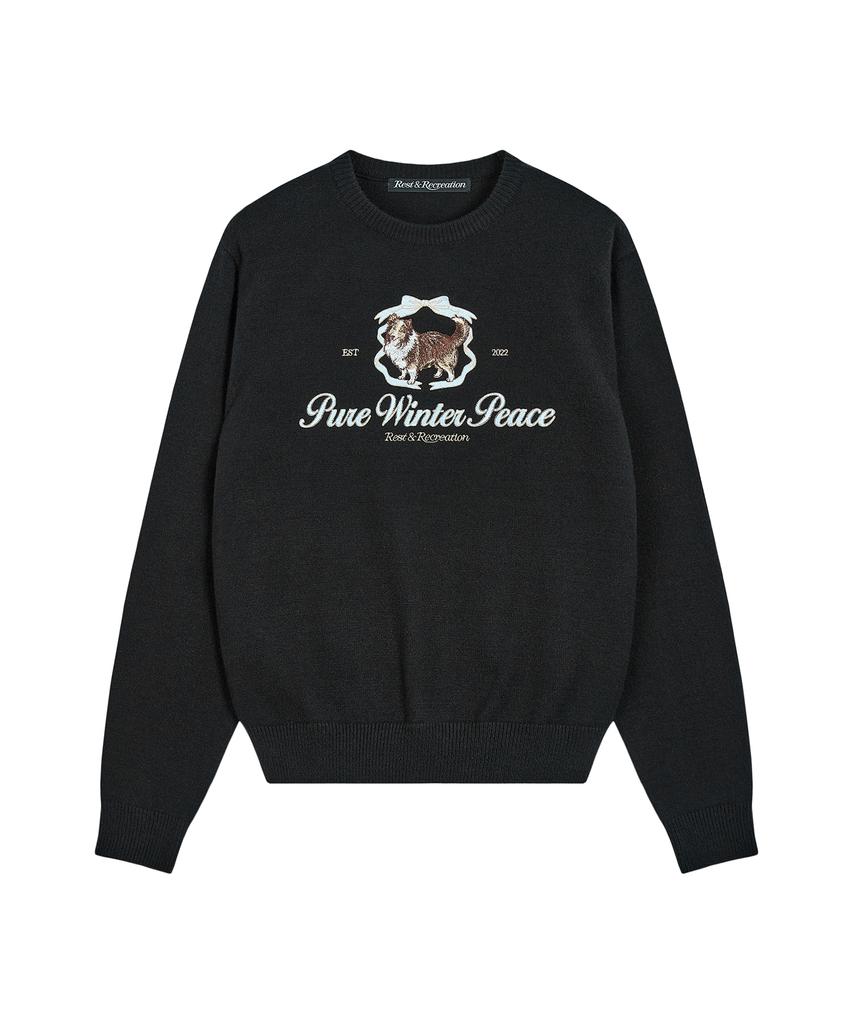REST&RECREATION Oversized Riri Logo Knit - Black