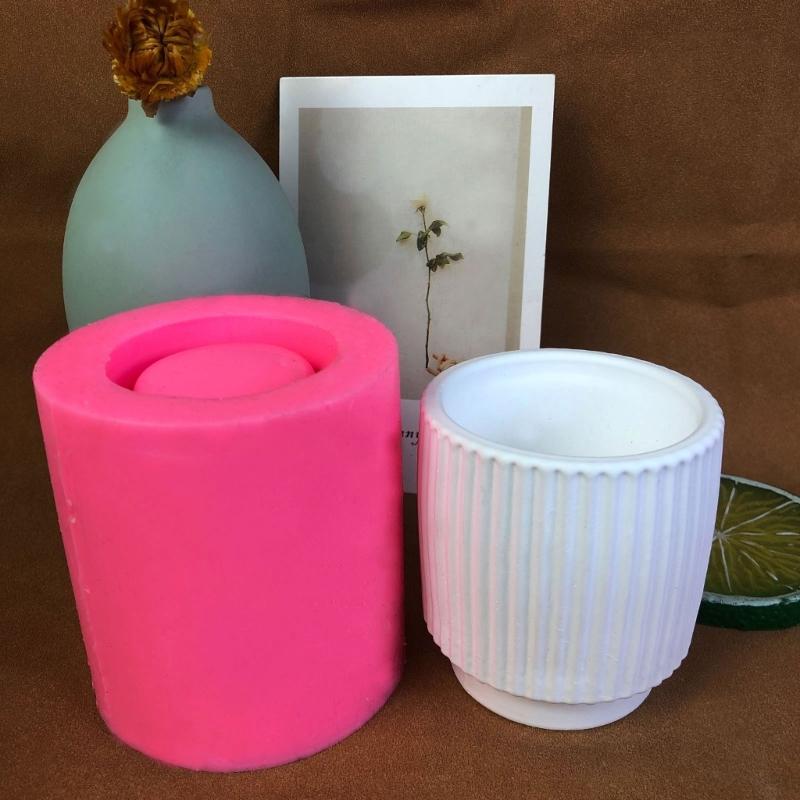Cylinder Candle Holder Resin Moulds Candlestick Silicone Mold Casting Mould DIY Concrete Epoxy Resin Mold for Home Decor