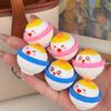 Egg Yolk Rice Clicker Keychain Toy Stress Relief Cartoon Rice Bowl Decompression Button Fidget Key Ring Bag Backpack Purse Charm