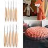 Crochet Hook Lightweight Ergonomic Design Hand Knitting Needle Smooth Wooden Crochet Needle for Handwork