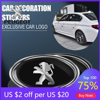 2026 Hot Car Sticker 3D ABS Aluminium Car Emblem Body Rear Trunk Sticker Decoration Accessories For Peugeot 206 208 308 207 508