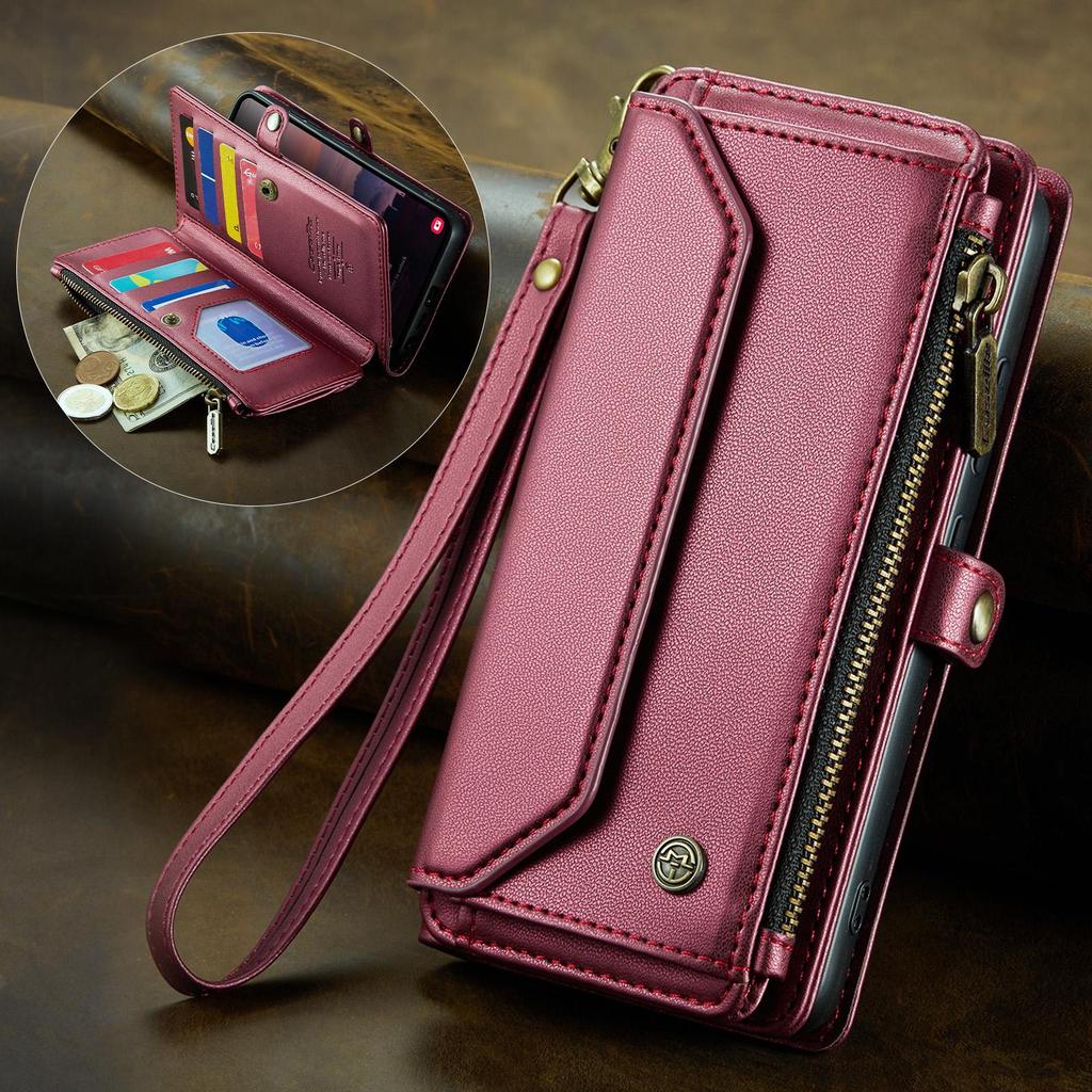 CaseMe Crossbody Wallet Case For Samsung Galaxy S26/S26+/S26 Ultra Zipper Wrise Multi-functional Flip PU Leather Card Holder Cover Protectives Skins