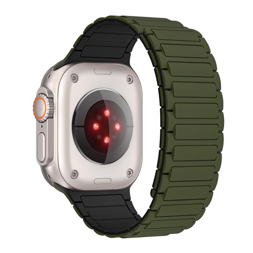 Magnetic Silicone Strap for Apple Watch Bands ultra 2 3 49mm 44mm 40mm 45mm 41mm 46mm correa Bracelet iWatch Series 11 10 9 8 Se