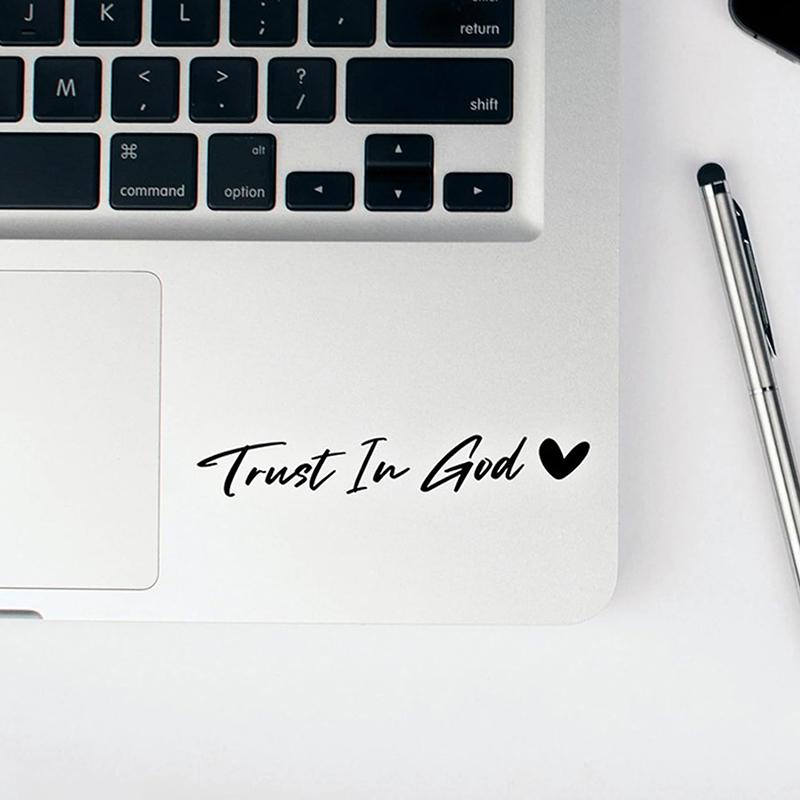 1Pcs Trust In God Heart Car Rear View Mirror Stickers Letter Stickers Waterproof Believe In God Sticker Diy Funny Decals Motorv