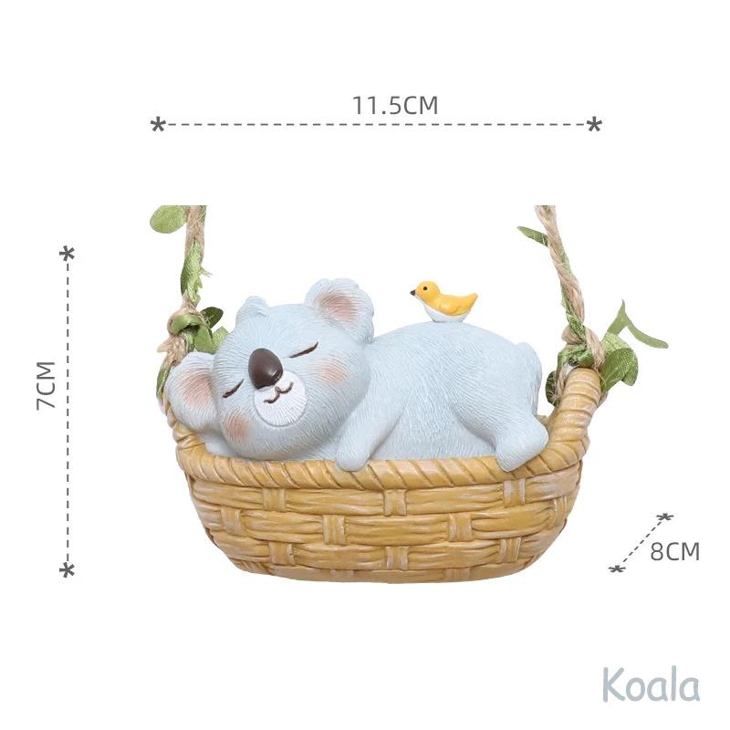 Swing Panda Statue, Hanging Animal Ornament, Swinging Kitten Puppy Koala Figurine for Lawn Garden Courtyard Terrace Patio Tree