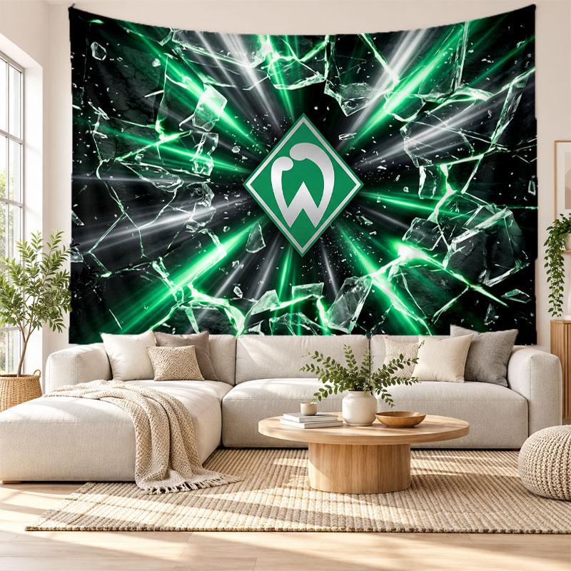 Werder Bremen Futbol Duvar Kilim, Yumuşak Kumaş Duvar Askısı, Yatak Odası Ev Duvar Sanatı İçin Dekoratif Arka Plan