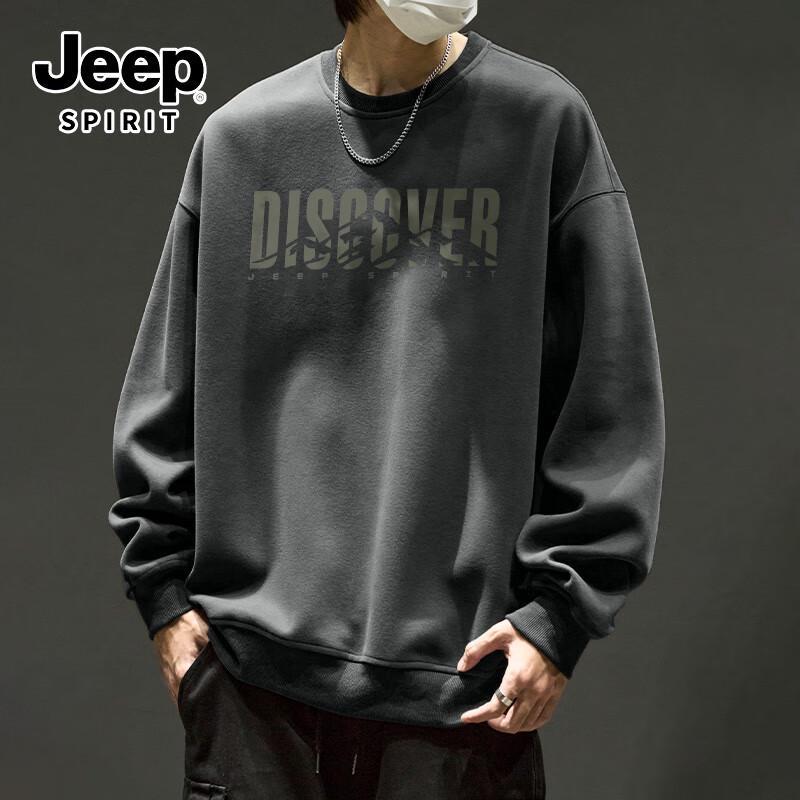 

JEEP SPIRIT Men s Crewneck Letter Print Sweatshirt XL