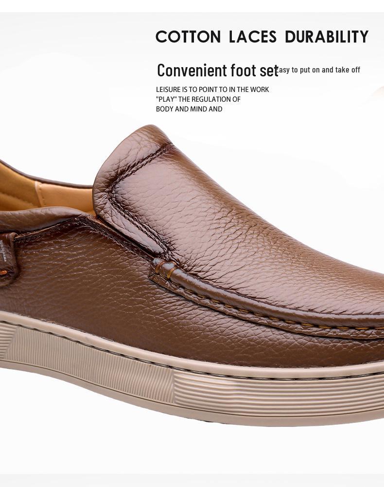 Chaussures décontractées à enfiler pour homme en cuir véritable Automne/Hiver 2025