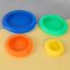 Conjunto de 4 Tampas de Silicone para Armazenamento de Alimentos Flexíveis Esticáveis Reutilizáveis para Tigelas Copos Recipientes Vários Tamanhos Acessórios de Cozinha