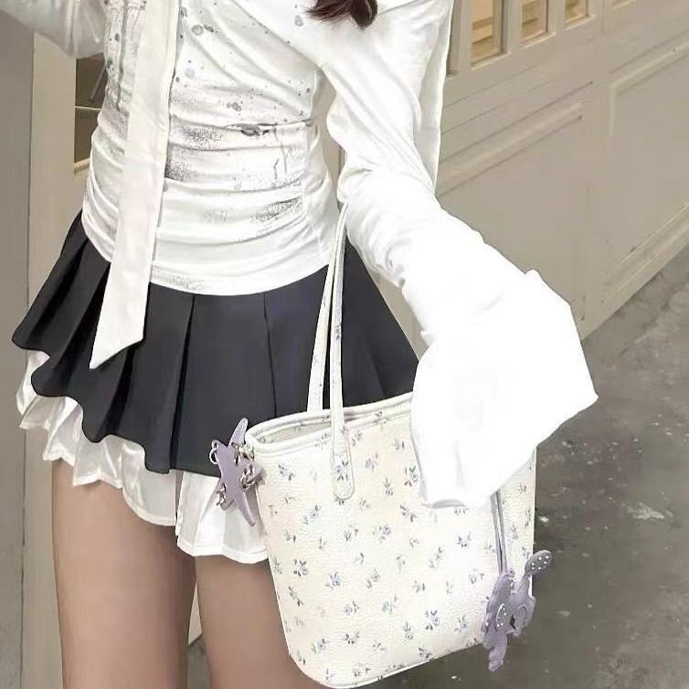 Gun Gun Same high-end floral vegetable basket tote bag 2025 new fashionable versatile commuter shoulder armpit bag