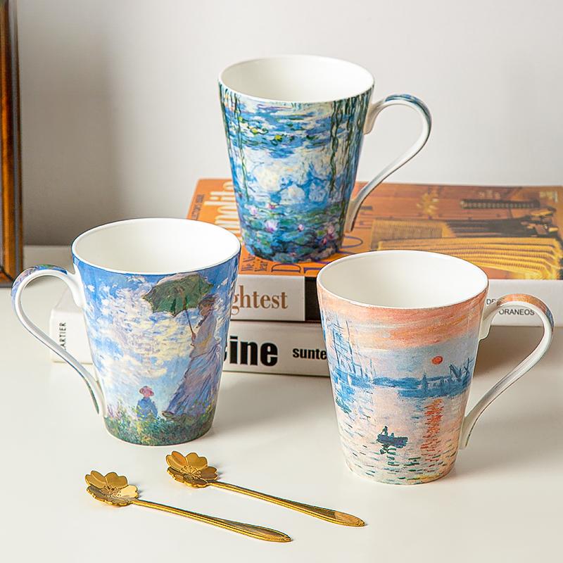 Bone China Mug Light Luxury Afternoon Tea Cup European Style Couple Coffee Mug Office Bone China Cup Exquisite