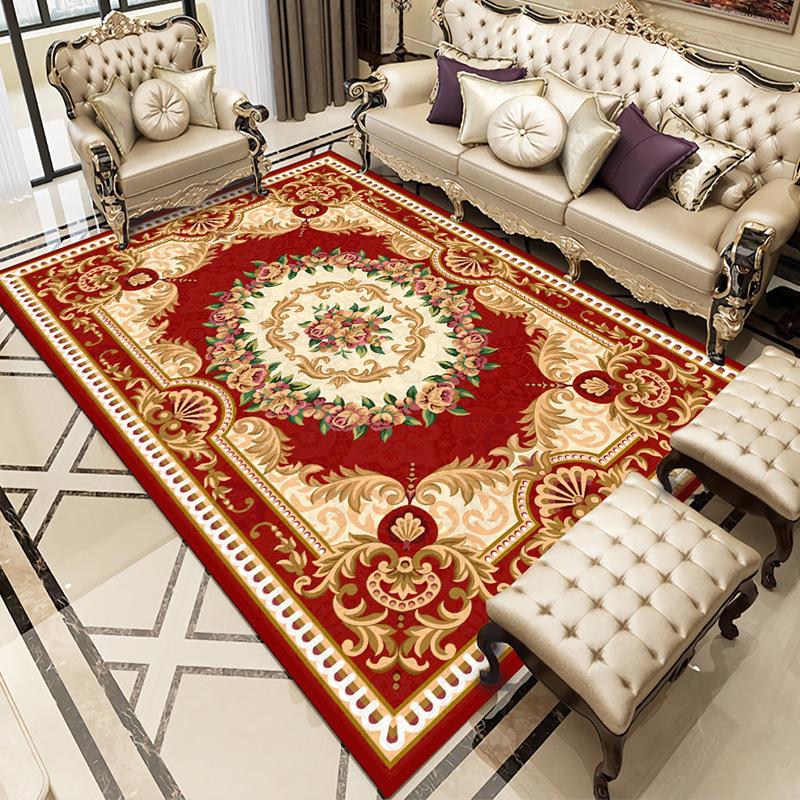 American Country Style Retro Carpet Living Room Sofa Bedroom Study Kitchen Entrance Door Rug Non-slip Light Luxury Decor Mat