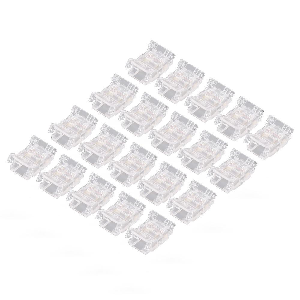 20pcs 2 Pin LED Strip Connectors COB Solderless LED Connectors Strip to Wire Adapter  For Office