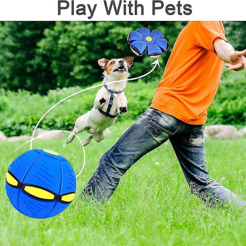 Interactive Dog Toys Flying Saucer Ball For Dog Pet Magic Deformation Ufo Toy Dogs Training Flying Disc Children S Sports Balls Uky
