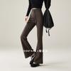 Elastic waistband tied elastic sports flared pants for women in autumn 2025, fashionable and versatile casual pants