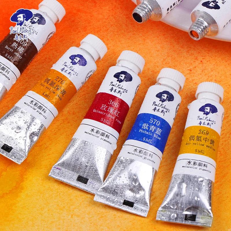 Paul Rubens 5ml 18/24/36 Colors Watercolor Paints Tube Set Water Color Paint Pigment for Beginner Drawing  Art Supplies