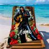 Rock 'n' Roll Legend Roses Customize Text Beach Towel Soft Durable Quick-Dry
