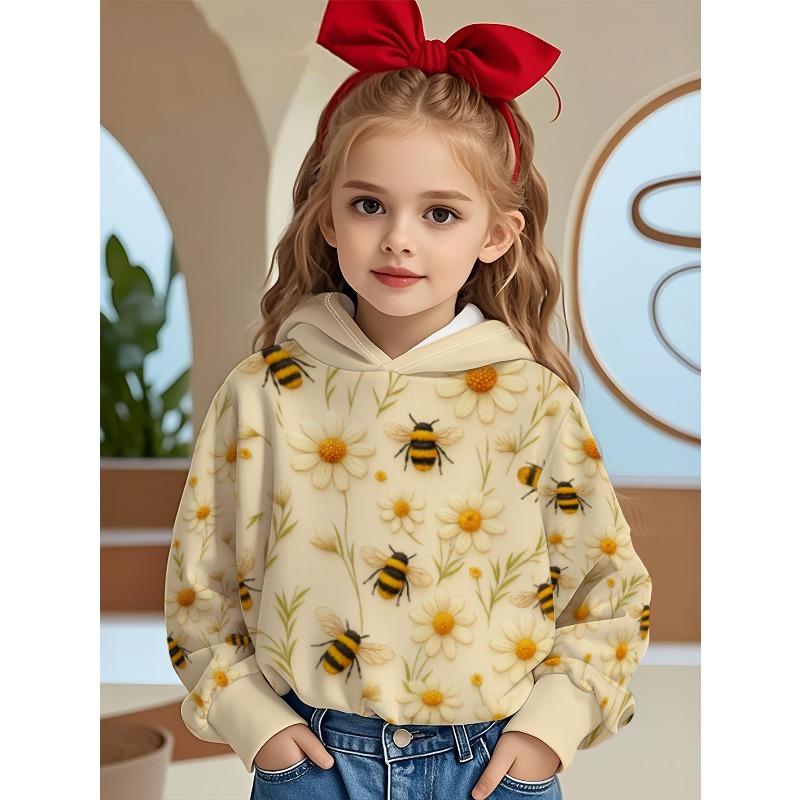 Autumn and Winter Children's Christmas 3D Printed Hooded Fashionable Versatile Trend Breathable Casual Hoodies & Sweatshirts (Girls)