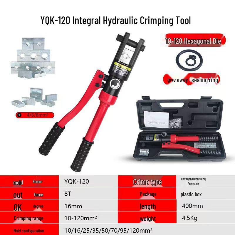Manual Hydraulic Wire Crimper for Copper/Aluminum Terminals (YQK Series)