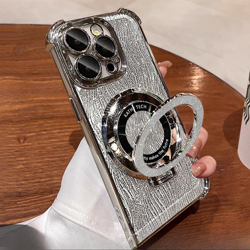Suitable for Opporeno12 Mobile Phone Case Vivos19 Water Corrugated Folding Bracket Xiaomi 14 Electroplated Four Corner Airbag