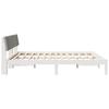 Bed Frame in White and Light Grey 200 x 200 cm Solid Pine Wood