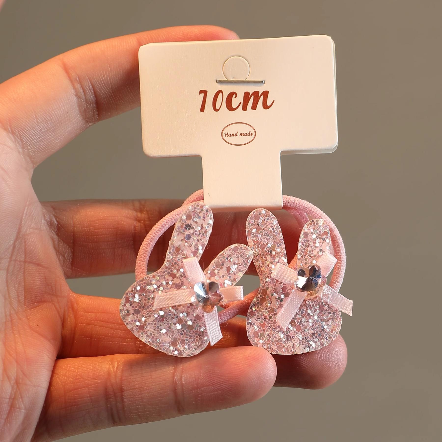 Pink Flash Diamond Rabbit Children s Cute Sequins Star Hairpin  Bb Clip Baby Bangs Headwear Girls Kids Hair Accessories