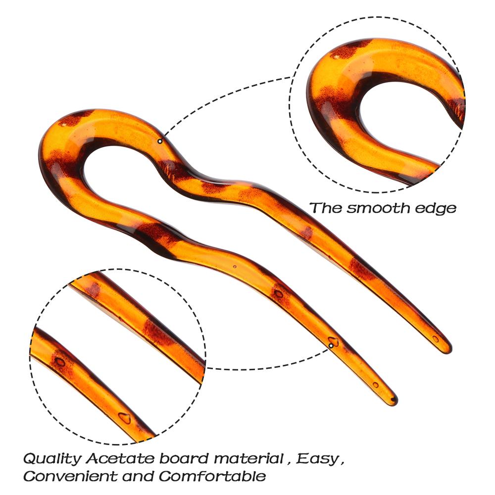 Retro Style U Shaped Hairpin Curved Hair Stick Shell Hair Pin Metal Hair Pin Fork Sticks Pins Women Girls Gift Hair Styling Tool