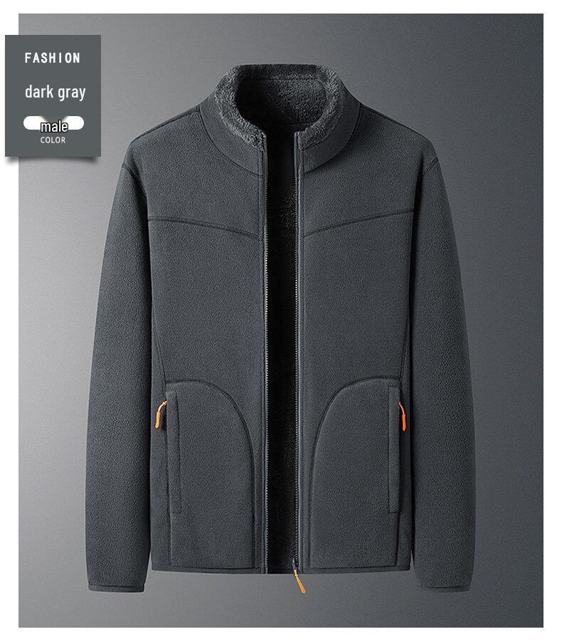 2023 Autumn/Winter Double-Sided Polar Fleece Jacket for Couples - Warm, Thickened, Wearable Outdoors