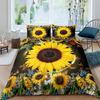 Vintage Sunflowers Duvet Cover Set Letters Bedding Set Letters And Sunflowers Printed Retro Girls Queen Size 2/3pcs Quilt Cover