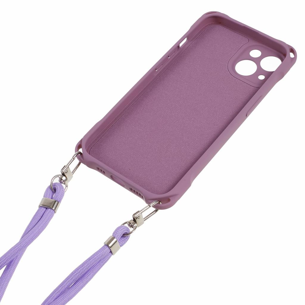 Phone Cover for iPhone 13 6.1 inch Four Corner Thickened Anti-drop TPU Phone Case with Hanging Rope