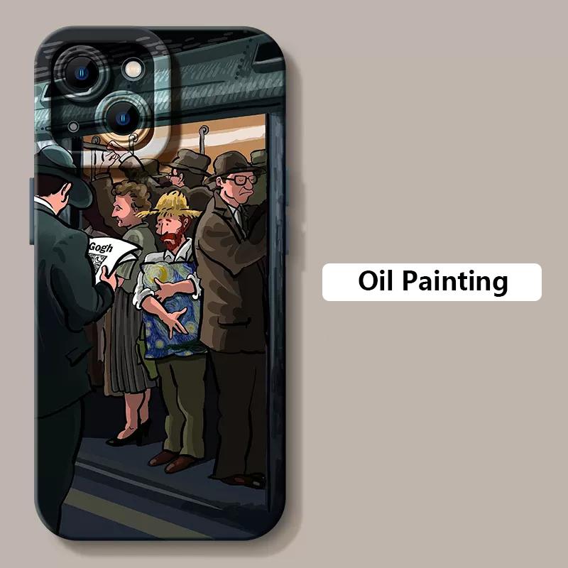 Van Gogh Oil Painting Phone Case For iPhone 17 16 15 14 13 12 11 Pro Max 16 Plus 16E 17 Air Shockproof Matte Soft Silicone Cover
