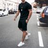 New Men's Summer Street Men's Short-sleeved Shorts Two-piece Men's Casual Sports Large Size Suit Men