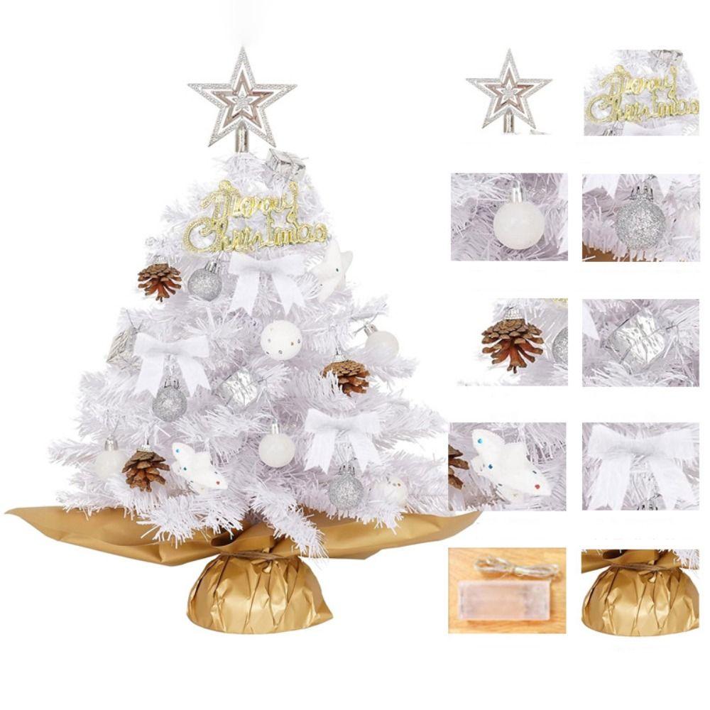 Artificial Mini Christmas Tree with Lights Miniature Pine Crafts Christmas Tree Model  Navidad