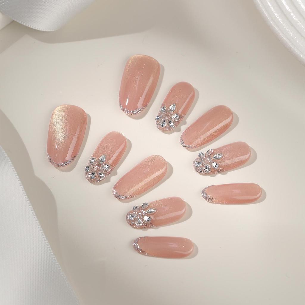Zhuoshimei Handmade Luxury Cat Eye Nail Patches - Light, Elegant, and Removable