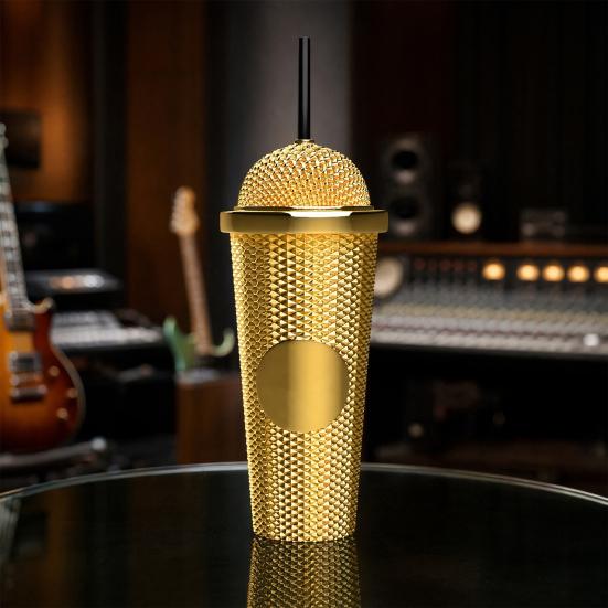 Vaso con Patrón de Diamantes y Pajita, Vaso para Batidos con Boquilla, Vaso Texturizado para Bebidas Frías con Café Helado, Botella de Agua Reutilizable de Plástico para el Hogar y la Oficina,