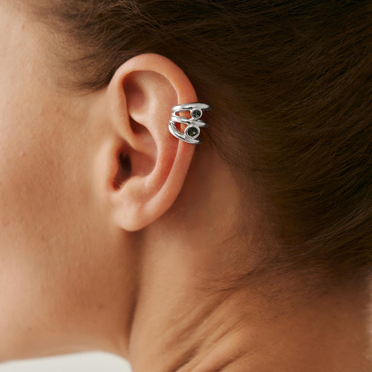 

Light Luxury Diamond Irregular Earrings Earrings Delicate Small Metal C-Shaped Earrings Women