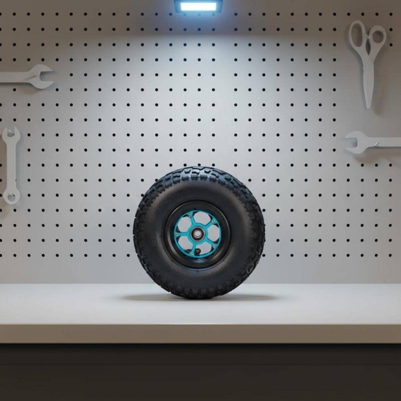 Inflatable Wheel 9-Inch Knobby Pattern Wheel Vehicle Part Heavy Duty Even Rolling