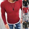 Fashion Men Color Block Patchwork O Neck Long Sleeve Pullover Knitted Sweater