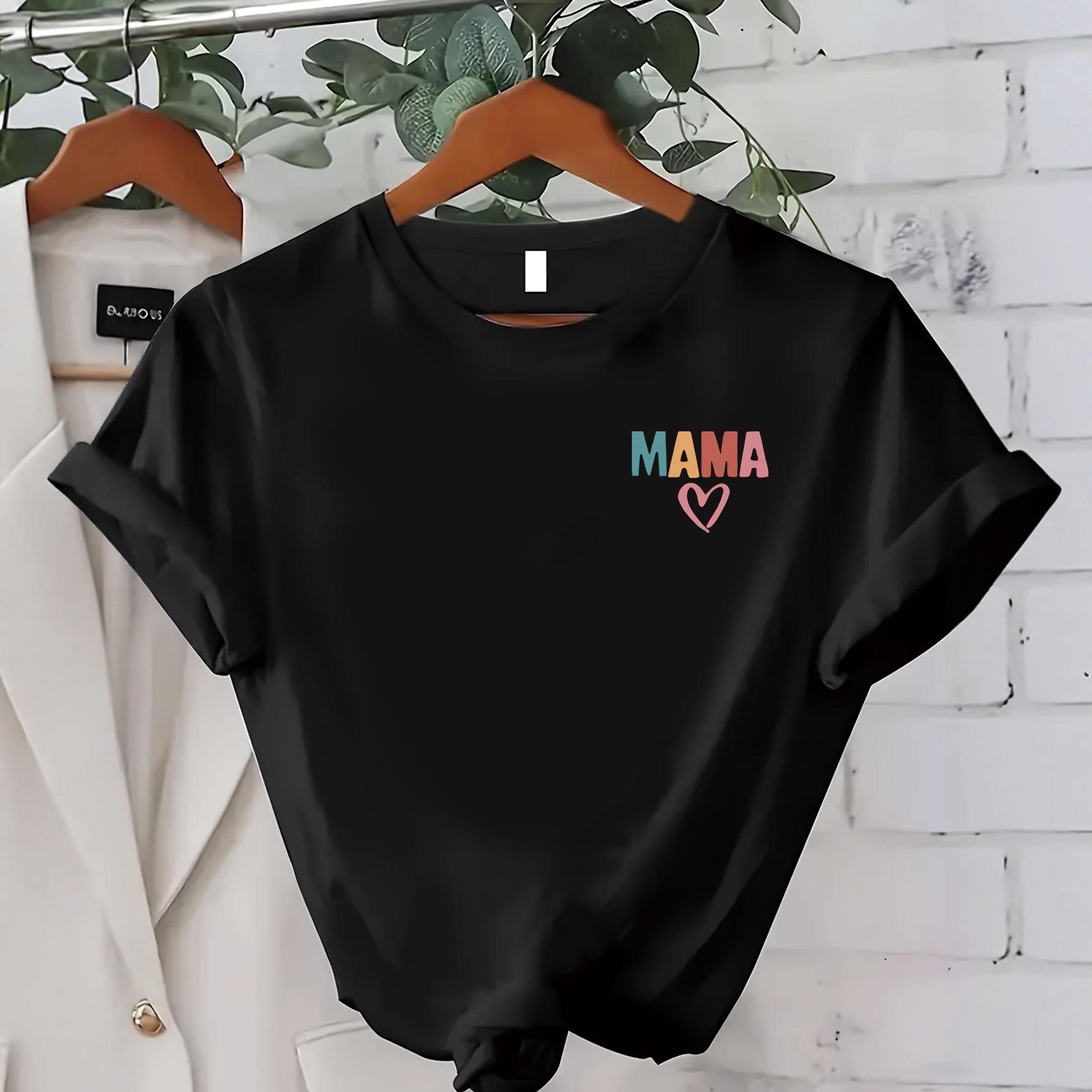 Womens Short Sleeved Tshirt with Leopard Print Heart Pattern Top Fashionable and Casual Daily Black Tshirt with Heart Print S