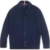 Solid Color Cotton Cardigan Button Down Collar Long Sleeve Knitwear Men Tops Navy-Blue 78J4542-410