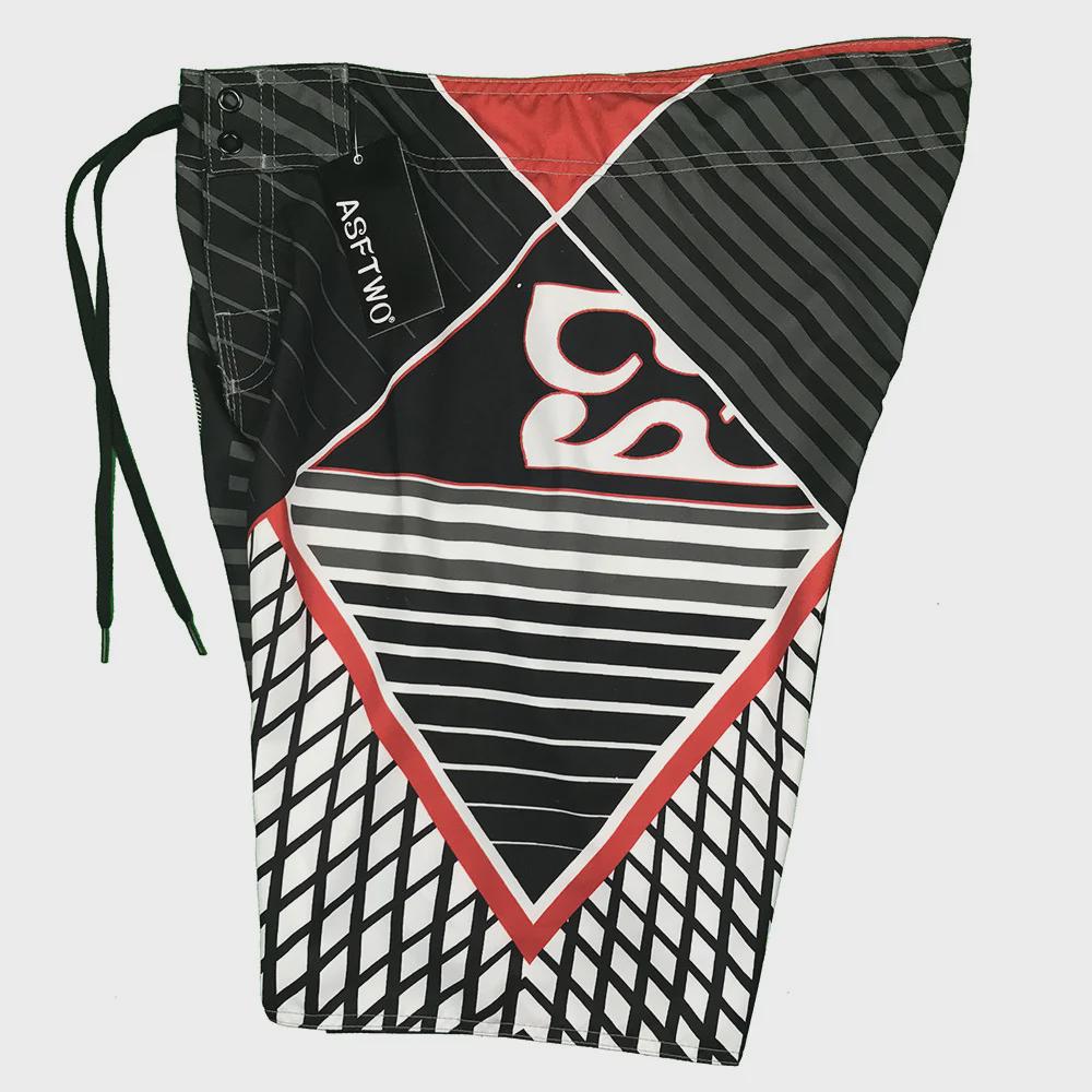 Men's Quick-Dry Striped Surf and Bodybuilding Shorts