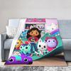 Cartoon Cute Gabby Dollhouse Blanket Cover  Fleece Throw Blankets Summer Air Conditioning Decoration Soft Warm Bedspread