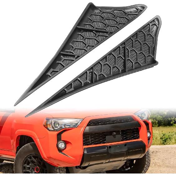 Front Fog Light Decals Trims Covers Compatible With For 2014-2024 Toyota 4Runner Accessories Front Bumper Grill ert Overlays Stickers Trim