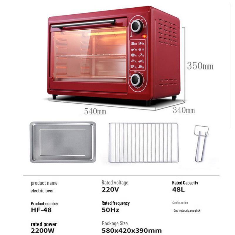 Dual-Layer 22L/48L Multi-Functional Household Electric Baking Oven - Ideal for Large Capacity Baking