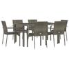 VidaXL Garden Dining Furniture and Cushions 7 Pcs Grey Rattan 3184984