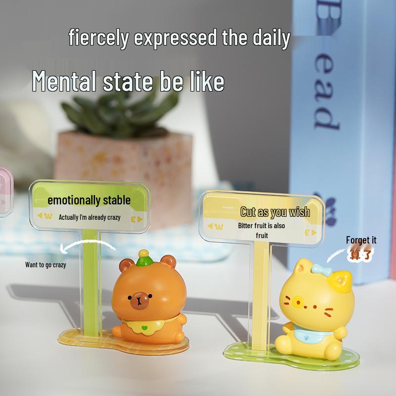 Mental State Mini Desktop Resin Capybara Ornament - Small Office Decor
