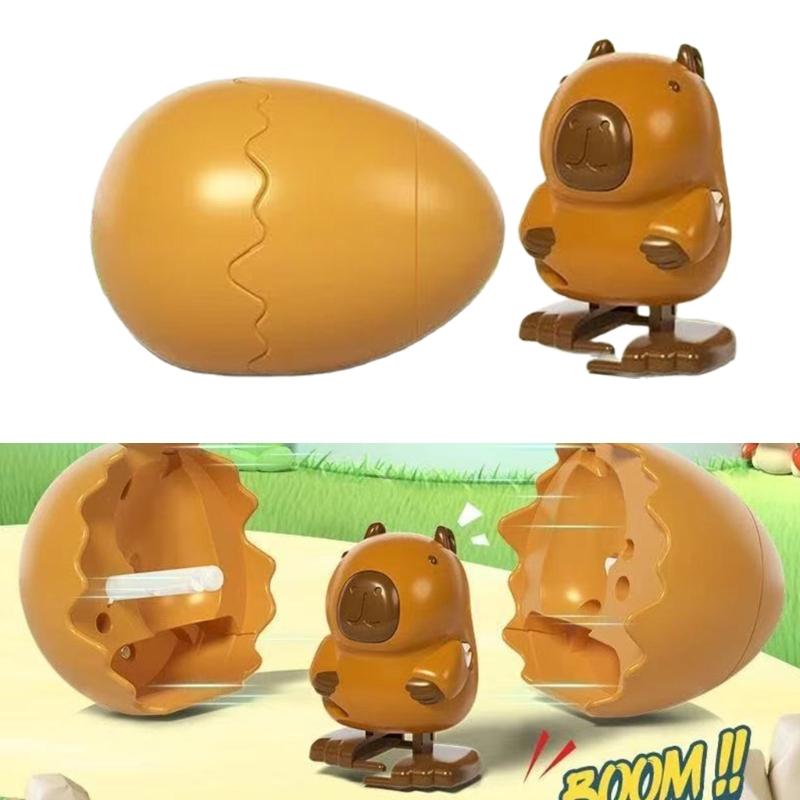 Windup Capybara Mechanical Eggs Toy ABS Construction Educational STEM Clockworked Toy For Children Desktop Entertainment