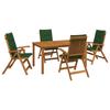 5 Piece Garden Dining Set Natural Solid Wood Acacia