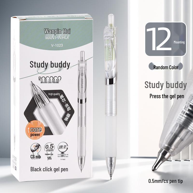 Jin Wannian V1023 Quick-Dry 0.5mm Ballpoint Pen - Large Capacity for Exams & Office Use 0.5mm